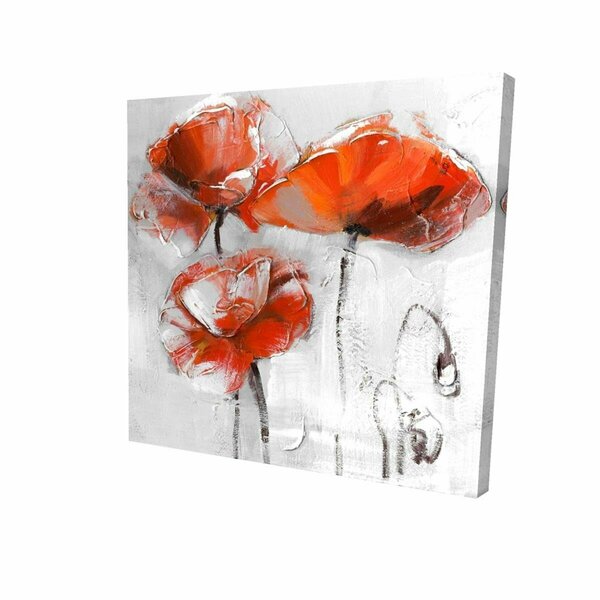 Fondo 16 x 16 in. Red Flowers-Print on Canvas FO2788096